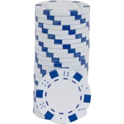 Fichas de póquer "DICE BLANCO" - en ABS con inserción metálica - rollo de 25 fichas - 11,5 g