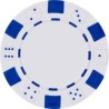 Pokerchips "DICE WHITE" - i ABS med metallinlägg – rulle med 25 chips – 11,5 g