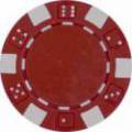 Jetons de poker "DICE ROUGE" - en ABS avec insert métallique – rouleau de 25 jetons  – 11,5 g