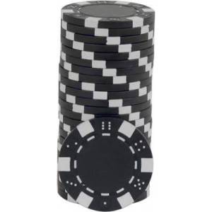 Poker tärningsmarker DICE NOIR - i ABS med metallinlägg – rulle med 25 marker – 11,5 g