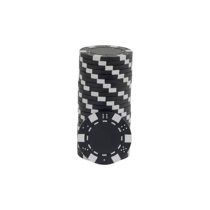 POKEO - Rouleau De 25 Jetons Laser Deluxe - 11,5 G - Insert Métal - Valeur 1 - Gris - Qualité Casino