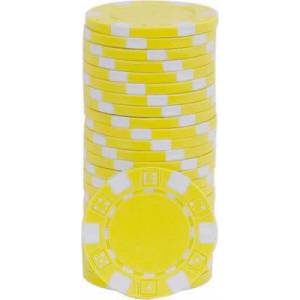 Fichas de póker DICE AMARILLO - en ABS con inserciones metálicas - rollo de 25 fichas - 11,5 g