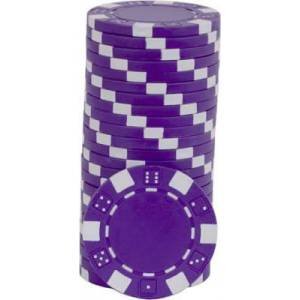 "Poker chips 'DICE VIOLET' - made of ABS with metal insert - pack of 25 chips - 11.5g"