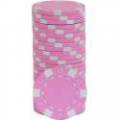 Pokerchips "WÜRFEL ROSE" - aus ABS mit Metalleinsatz - Rolle mit 25 Chips - 11,5 g