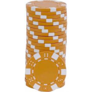 Fiches da poker "DICE ORANGE" - in ABS con inserto metallico - set di 25 fiches - 11,5 g