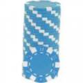 Pokerchips "SKY BLUE DICE" - i ABS med metallinlägg – 25-chipsrulle – 11,5 g
