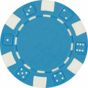 Pokerchips "SKY BLUE DICE" - i ABS med metallinlägg – 25-chipsrulle – 11,5 g