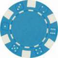 Poker chips "SKY BLUE DICE" - in ABS with metal insert - roll of 25 chips - 11.5 g