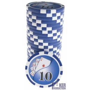 Żetony do pokera "YING YANG 10" - ABS z wkładką metalową - rolka 25 żetonów - 11,5 g