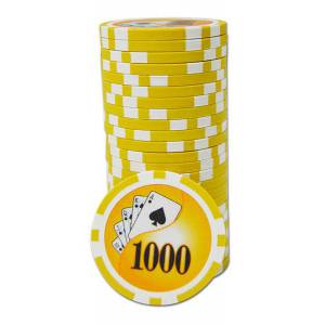 Żetony do pokera "YING YANG 1000" - z ABS-em z wkładką metalową - rolka 25 żetonów - 11,5 g