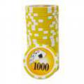 Pokerchips "YING YANG 1000" - aus ABS mit Metalleinsatz – 25 Chips pro Rolle – 11,5 g.