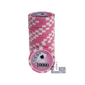 Fichas de poker "YING YANG 10000" - em ABS com inserção metálica - rolo de 25 fichas - 11,5 g