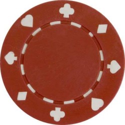 Pokerset "SUITED ROUGE" - i ABS med metallinlägg – rulle med 25 marker – 11,5 g