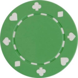 Fichas de póker "SUITED VERT" - en ABS con inserto metálico - rollo de 25 fichas - 11,5 g