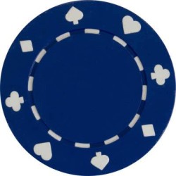 Żetony do pokera "SUITED BLUE" - z ABS i metalowym wkładem - rolka zawierająca 25 żetonów - waga 11,5 g.