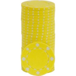 Pokerfiches "SUITED YELLOW" - van ABS met metalen inleg - rol van 25 fiches - 11,5 g