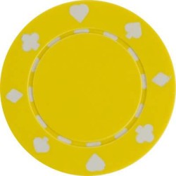 Yellow "SUITED" Poker Chips - ABS with Metal Insert - Roll of 25 Chips - 11.5g