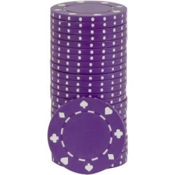 Poker chips "SUITED VIOLET" - in ABS with metal insert - roll of 25 chips - 11.5 g