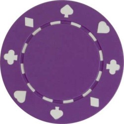 Poker chips "SUITED VIOLET" - in ABS with metal insert - roll of 25 chips - 11.5 g