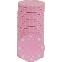 Fichas de poker "SUITED ROSE" - em ABS com inserção metálica - rolo de 25 fichas - 11,5 g