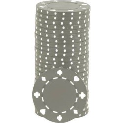 Pokerchips "SUITED GRIS" - in ABS mit metallischem Einsatz - Rolle mit 25 Chips - 11,5 g