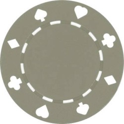 "SUITED GRAY" poker chips - ABS with metal insert - 25 chip roll - 11.5 g