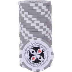Pokerchips "ULTIMATE POKER CHIPS 1" - aus ABS mit Metalleinsatz - Rolle mit 25 Chips - 11,5 g