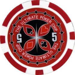 "ULTIMATE POKER CHIPS 5" poker chips - made of ABS with metal insert - roll of 25 chips - 11.5 g