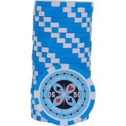 Pokerchips "ULTIMATE POKER CHIPS 50" - i ABS med metallinsats - rulle med 25 chips - 11,5 g