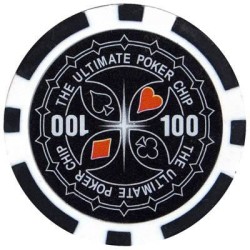 Jetons de poker ULTIMATE POKER CHIPS - en ABS avec insert métallique – rouleau de 25 jetons  – 11