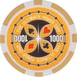 Pokerchips "ULTIMATE POKER CHIPS 1000" - in ABS met metalen inleg - rol van 25 chips - 11,5 g