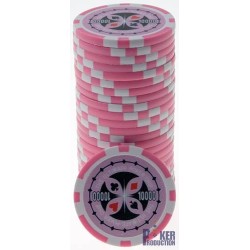 "ULTIMATE POKER CHIPS 10000" poker chips - ABS with metal insert - roll of 25 chips - 11.5g