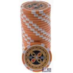 Pokerchips "ULTIMATE POKER CHIPS 20000" - i ABS med metallinlägg - rulle med 25 chips - 11,5 g