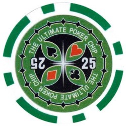 Pokermarker "ULTIMATE POKER CHIPS 25" - i ABS med metallinlägg – rulle med 25 marker – 11,5 g