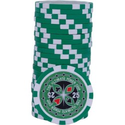 Fichas de póker "ULTIMATE POKER CHIPS 25" - de ABS con inserto metálico - rollo de 25 fichas - 11,5 g