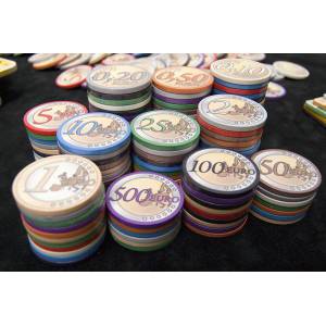 Gettone da poker "EURO 0.50" - in ceramica - 10g - in vendita singolarmente