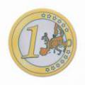 Żeton do pokera "EURO 1" - ceramiczny - 10g - dostępny na sztuki
