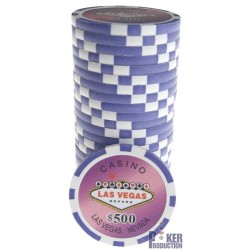 Pokermarker "WELCOME LAS VEGAS 500" - i ABS med metallinlägg – 25 markersrulle – 11,5 g