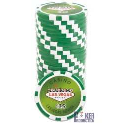 Żetony do pokera "WELCOME LAS VEGAS 25" - ABS z wkładką metalową - rolka 25 żetonów - 11,5 g