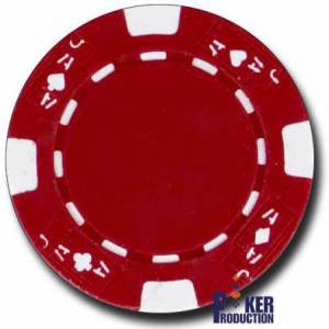 Jetons de poker ''JAA ROUGE'' - en ABS avec insert métallique – rouleau de 25 jetons - 11,5 g