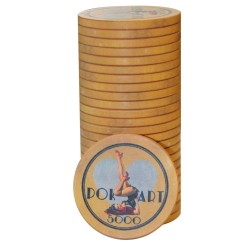 Fichas de pôquer "PIN UP 5000" - em cerâmica - 10g - vendido individualmente