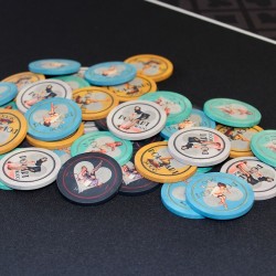 Pokerchips "PIN UP 5000" - keramisch - 10g - per stuk verkocht