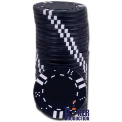 Jetons de poker DOUBLE DICE AND STRIPES - en ABS avec insert métallique – rouleau de 25 jetons  – 11