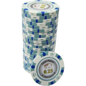 Gettone da poker "CROWN 0.25" - in composito di argilla con inserto metallico - 14g - in vendita singolarmente
