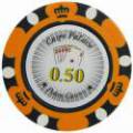 Pokerfiches "CROWN 0.50" - van clay composite met metalen inzetstuk - 14g - te koop per stuk