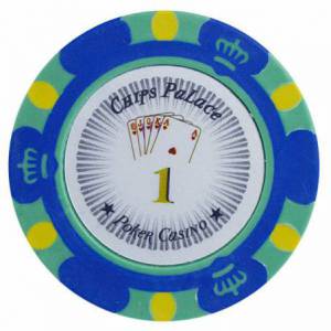 Ficha de póker "CROWN 1" - de arcilla compuesta con inserción de metal - 14g - a la venta por unidad