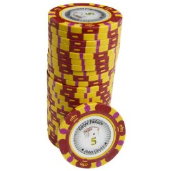 Pokerbricka "CROWN 5" - i lerblandning med metallinlägg - 14g - säljes styckevis