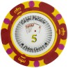 Ficha de pôquer "CROWN 5" - em compósito de argila com inserção de metal - 14g - à venda de forma individual.