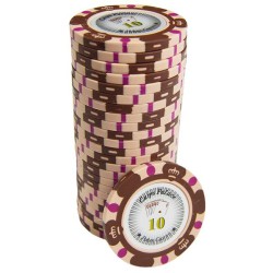 Poker chip "CROWN 10" - in clay composite with metal insert - 14g - sold individually
