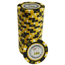 Żeton do pokera "CROWN 100" - wykonany z kompozytu glinowego z wkładką metalową - 14g - dostępny na sztuki